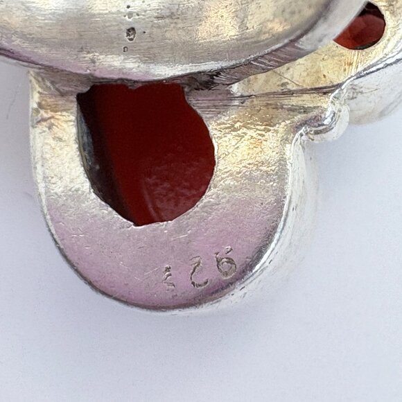 VTG Sterling Silver 925 Multi-Gemstone Bezel Set Statement Ring Size 7 - Picture 7 of 9